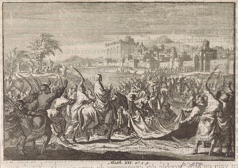 Entry Into Jerusalem, Jan Luyken, Pieter Mortier Drawing by Jan Luyken ...