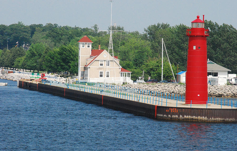 Entry To Muskegon Channel Photograph by Janice Adomeit