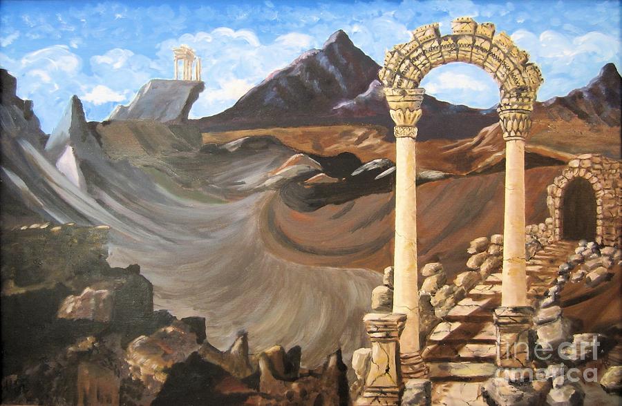 Entry to the Valley of Secret Ruins    Painting Painting by Judy Via-Wolff