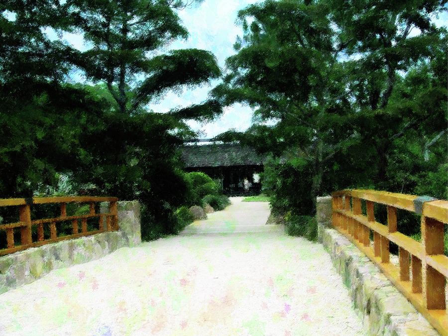 Entryway Morikami Gardens Mixed Media by Florene Welebny