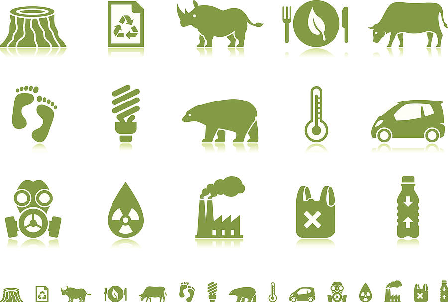 Environmental Crisis icons | Pictoria series Drawing by Runeer
