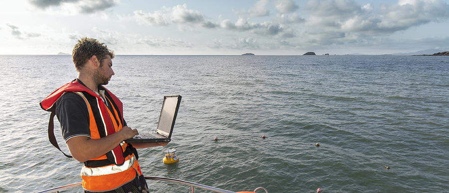 Environmental Scientist doing marine research Photograph by MB Photography