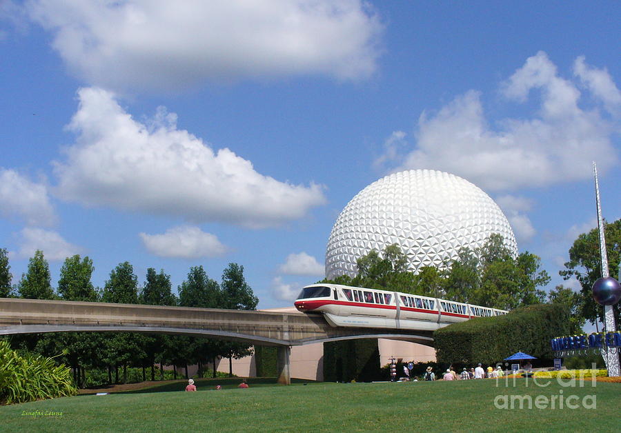 Epcot and The Monorail Ride Photograph by Lingfai Leung