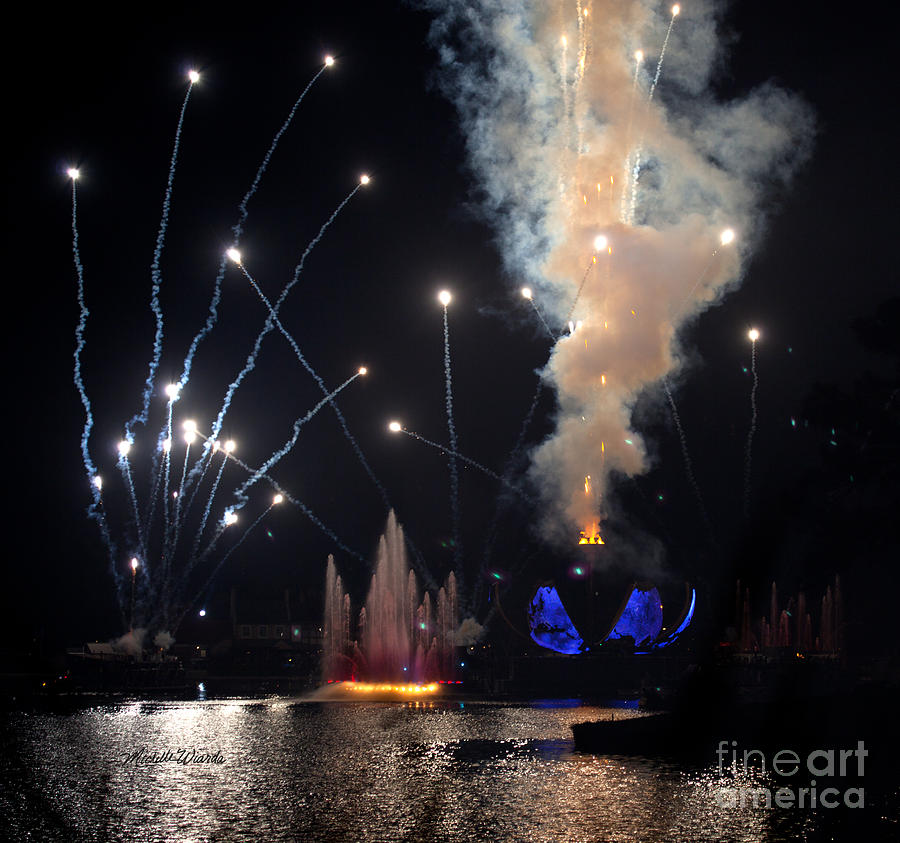 Epcot Fireworks - Open Earth Photograph by Michelle Constantine