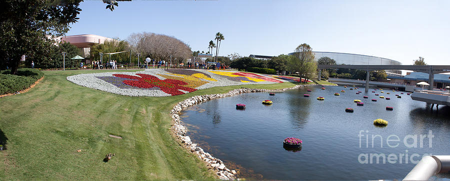 Epcot FLowers and Lake Photograph by Thomas Marchessault