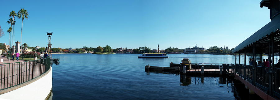 Epcot World Showcase Lagoon Panorama 01 Walt Disney World Photograph by ...