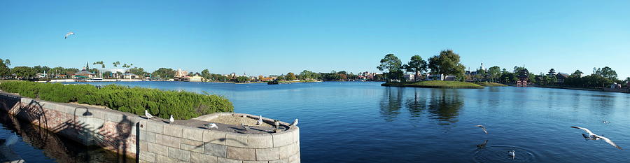 Orlando Photograph - Epcot World Showcase Lagoon Panorama 02 Walt Disney World by Thomas Woolworth