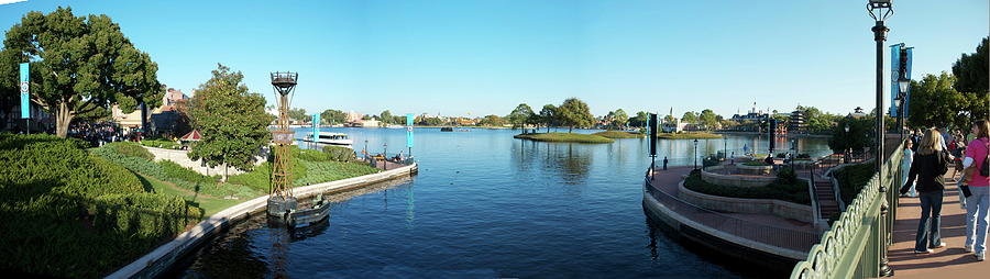 Epcot World Showcase Lagoon Panorama 05 Walt Disney World Photograph by ...