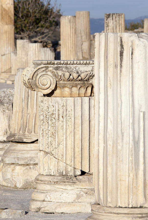 Greek Photograph - Ephesus Columns by Ramunas Bruzas