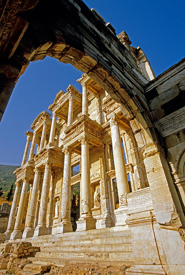 Turkey Photograph - Ephesus library 2 by Dennis Cox