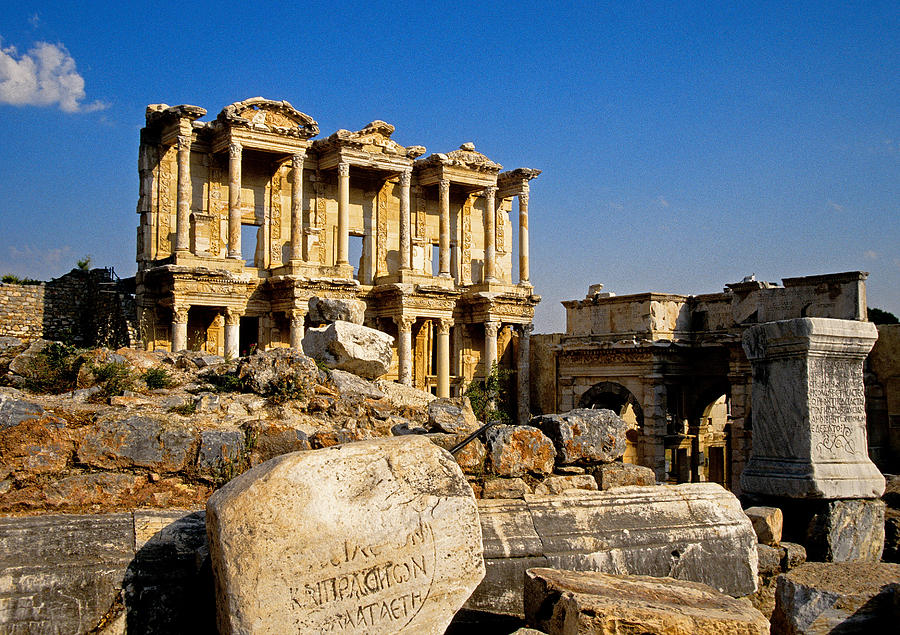 Ephesus library 3 Photograph by Dennis Cox