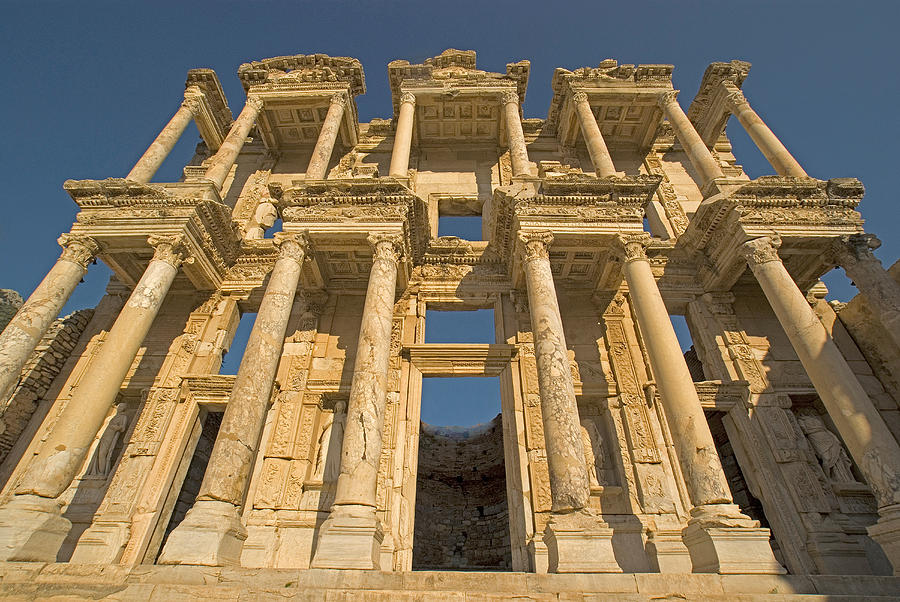 Turkey Photograph - Ephesus library 1 by Dennis Cox