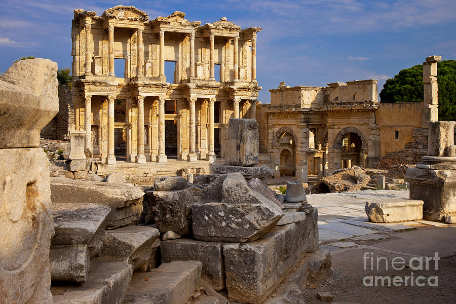 Ephesus Turkey - Celsus Library - Ruins Photograph by Brian Jannsen