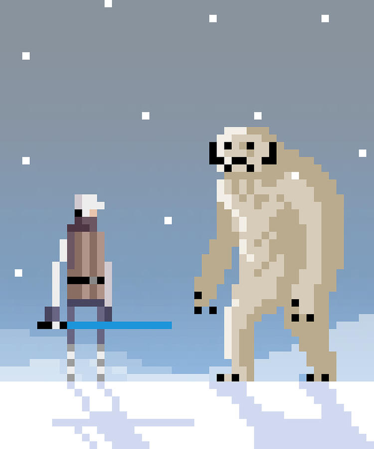 Luke Digital Art - Epic battle in the snow by Michael Myers