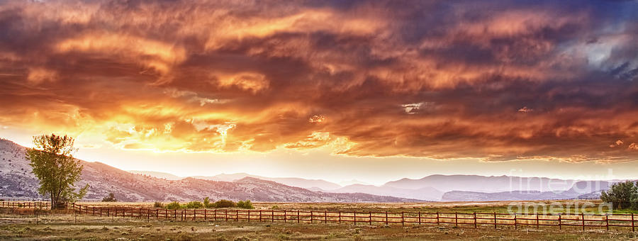 Sunset Photograph - Epic Colorado Country Sunset Landscape Panorama by James BO Insogna