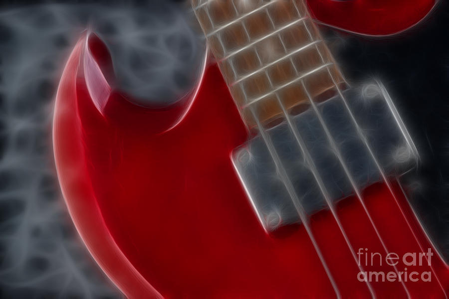Music Photograph - Epiphone SG Bass-9222-Fractal by Gary Gingrich Galleries