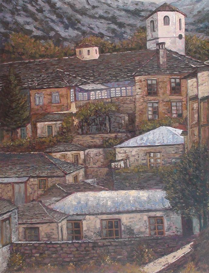 Landscape Painting - Epirus Zagorohoria by Charalampos Laskaris