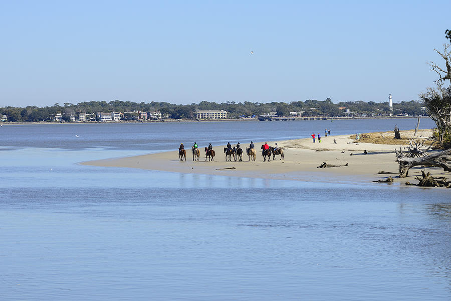 Equestrians on the Beach at Jekyll Island Photograph by Steve Samples ...