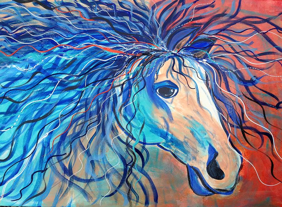 Horse Painting - Equine Electra by Judi Goodwin