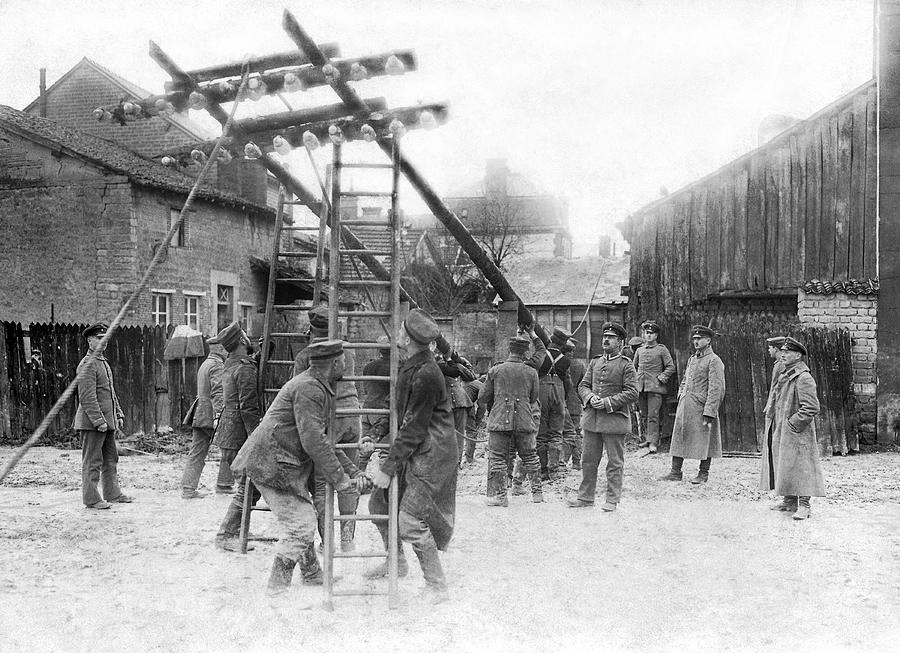 Erecting Telegraph Poles Photograph by Underwood Archives