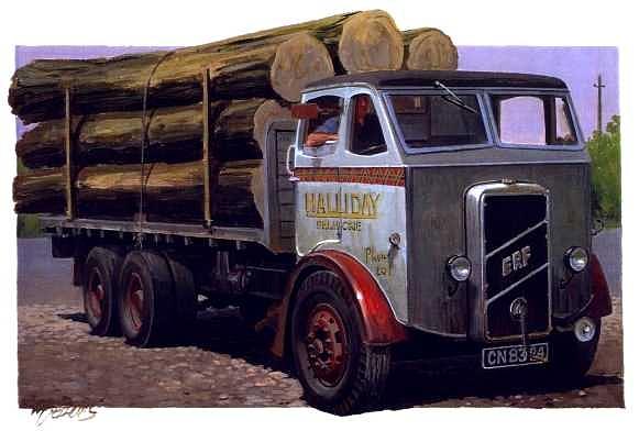 ERF CT 561 six-wheeler. Painting by Mike Jeffries