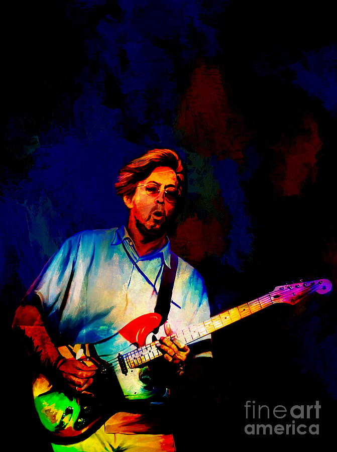Eric Clapton 2  Painting by Andrzej Szczerski