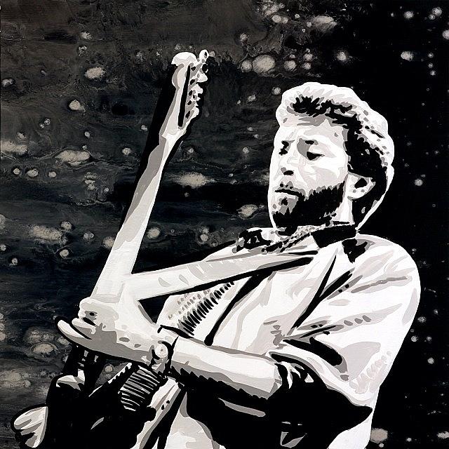 Music Photograph - Eric Clapton 24x24 Painting On by Ocean Clark