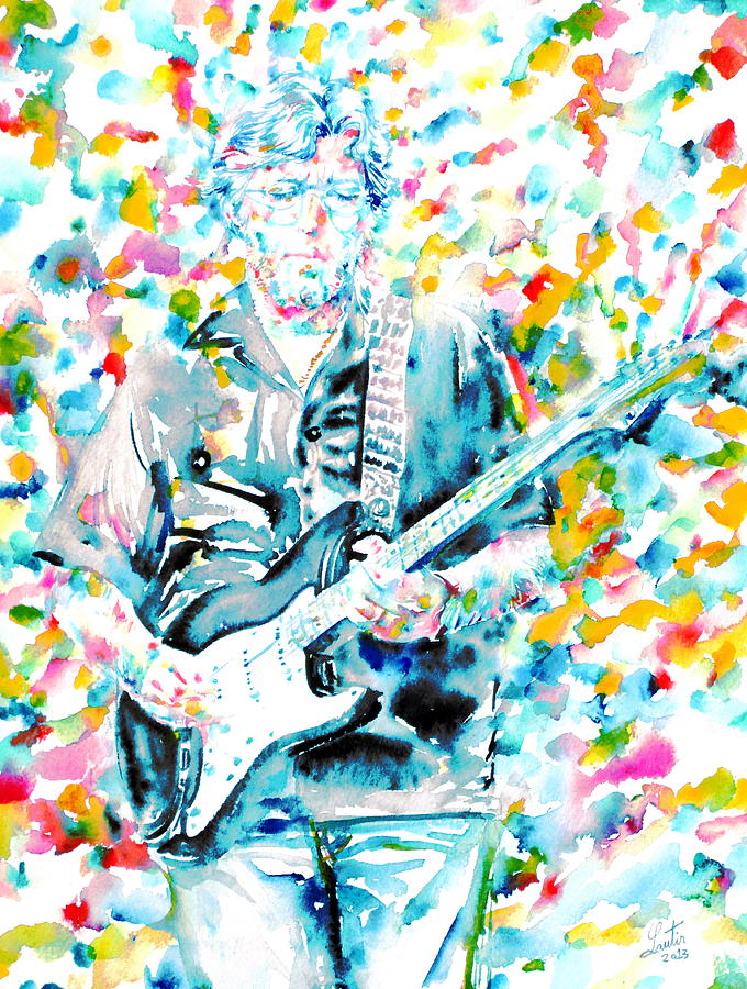 Eric Clapton Painting - ERIC CLAPTON - watercolor portrait by Fabrizio Cassetta