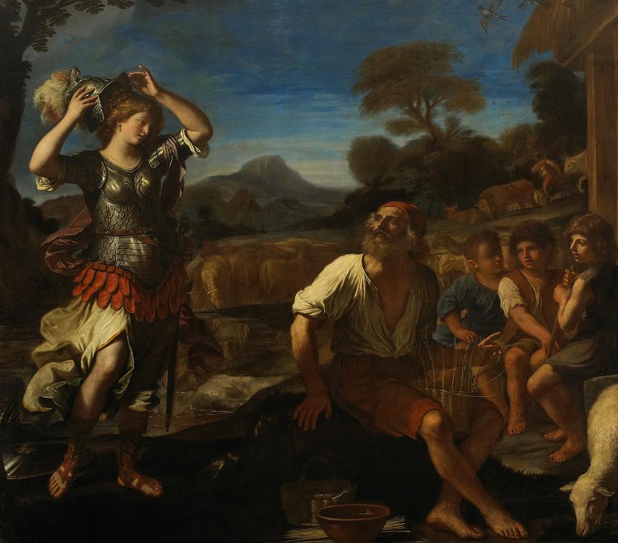 Erminia Painting - Erminia and the Shepherds by Giovanni Francesco Barbieri