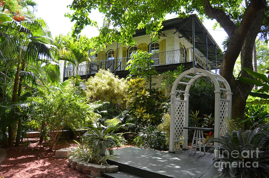 Ernest Hemingway House and Lush Gardens Key West Florida Photograph by Shawn OBrien