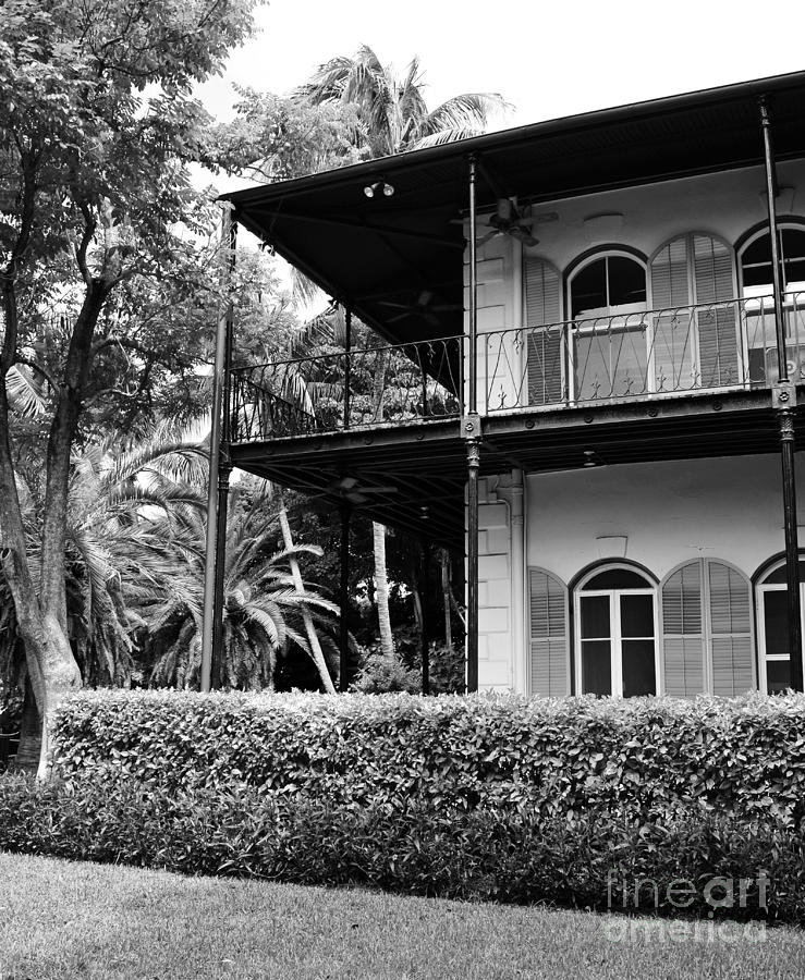 Ernest Hemingway House Key West Florida Black and White Photograph by Shawn OBrien