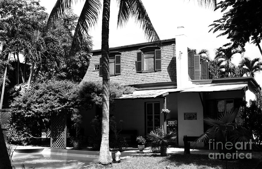 Ernest Hemingway House Writing Studio Key West Florida Black and White  Photograph by Shawn OBrien