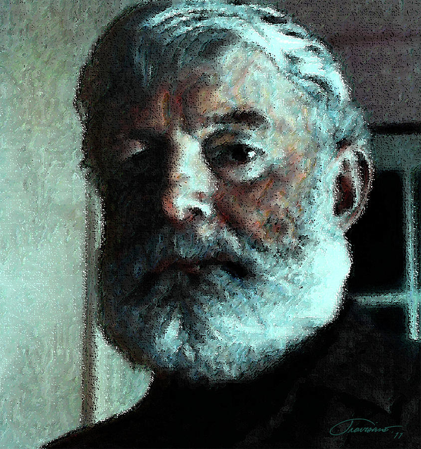 Portrait Painting - Ernest Hemingway by John Travisano