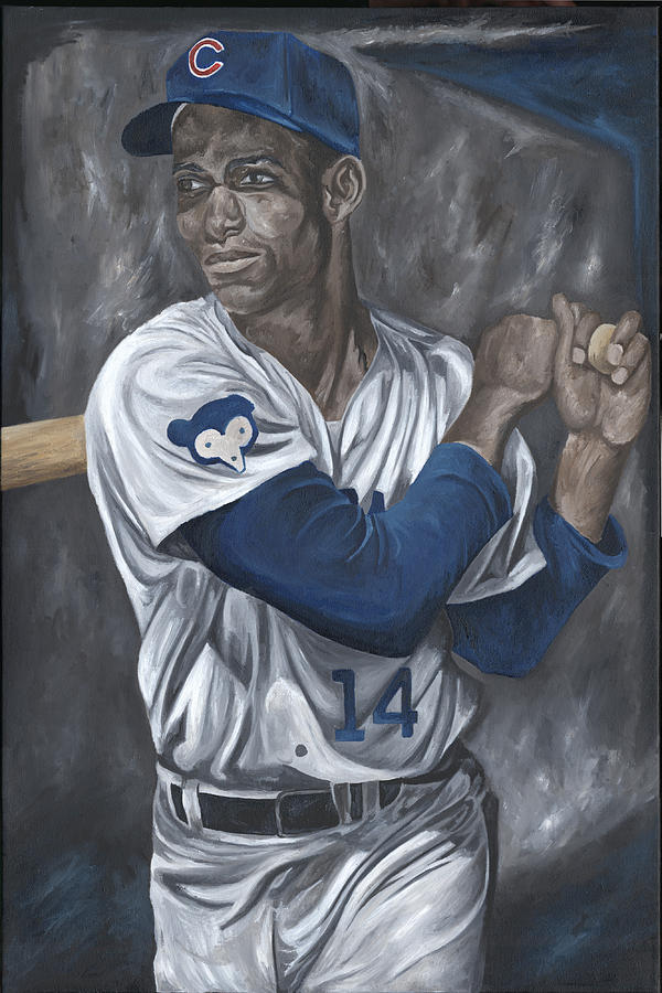 Ernie Banks Painting by David Courson