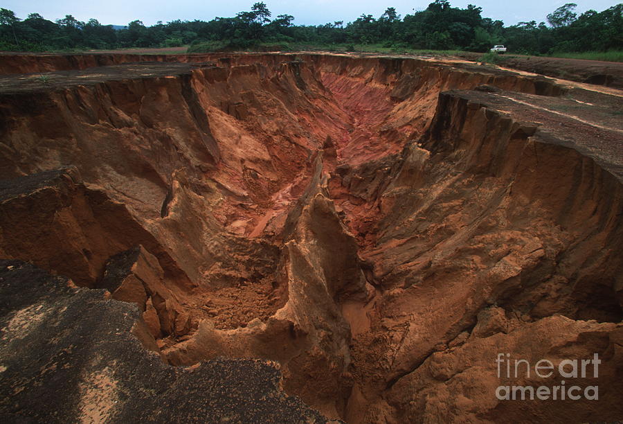 Erosion In Cleared Rainforest Photograph by Martin Harvey
