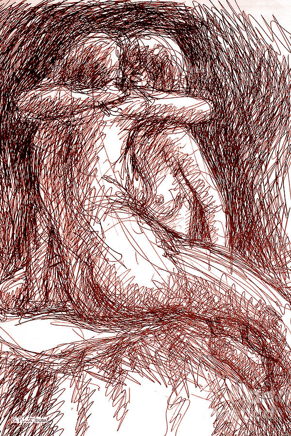 Erotic Drawings 19-2 Drawing by Gordon Punt