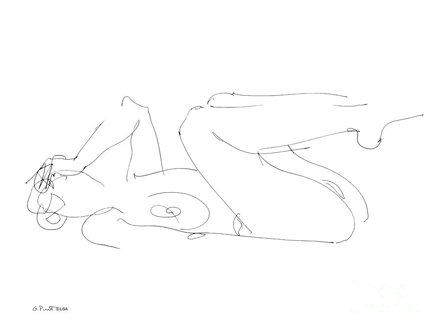 Erotic-Drawings-GPunt-25 Drawing by Gordon Punt
