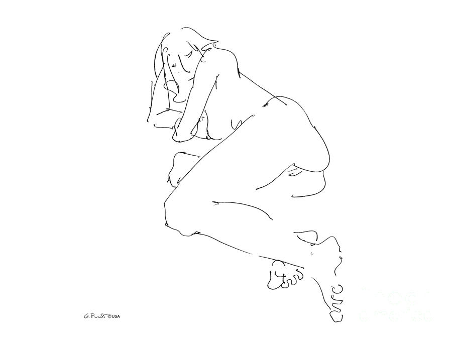 Erotic-Female-Drawings-21 Drawing by Gordon Punt