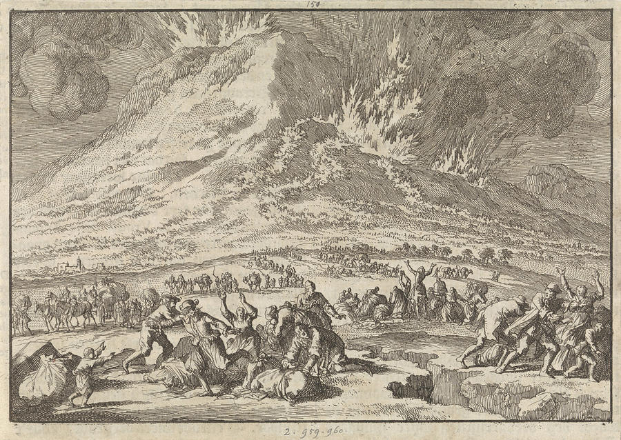 Eruption Of Mount Etna, 1669 Italy, Jan Luyken Drawing by Quint Lox