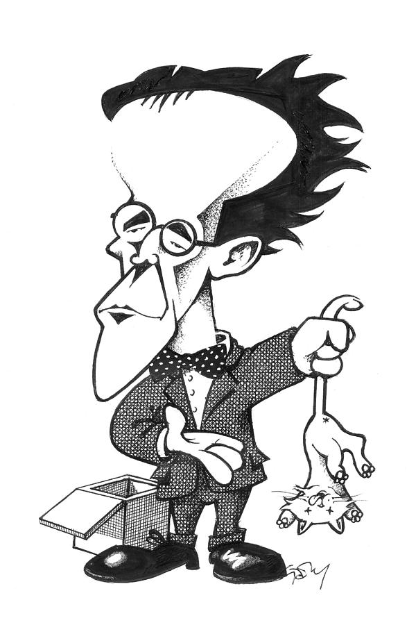 Erwin Schrodinger, caricature Photograph by Science Photo Library
