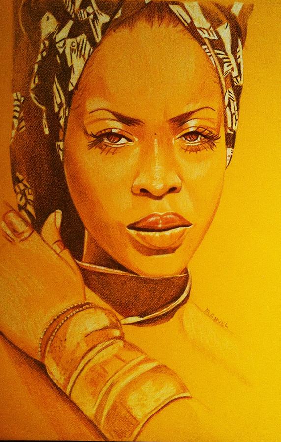 Erykah Badu Painting by Desmond Manuel Pixels