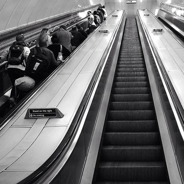 London Photograph - Escalator On The London Underground by Neil Andrews