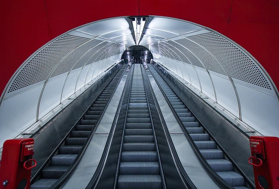 Escalator symmetry Photograph by Christoph Hetzmannseder