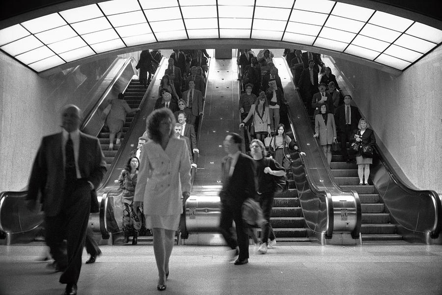 1990s Photograph - Escalators Grand Central by Dave Beckerman