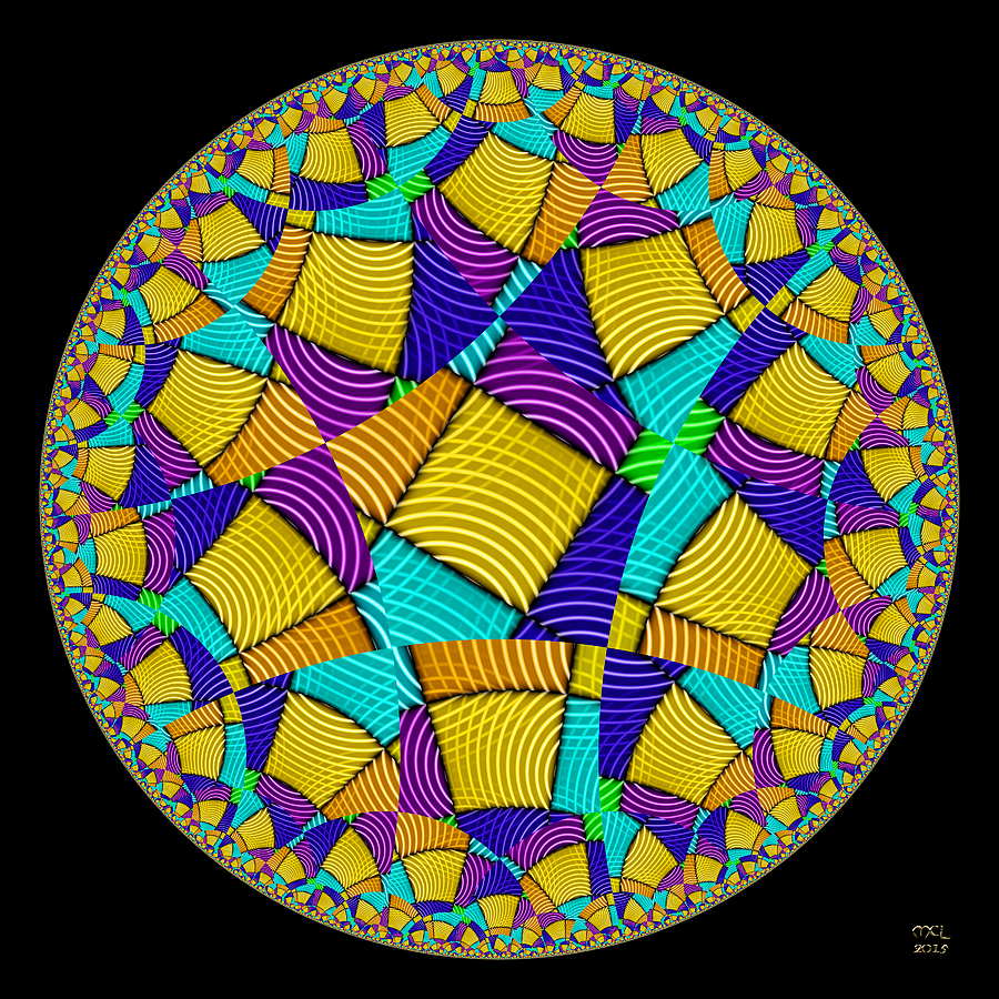 Abstract Digital Art - Eschers Chronodisk - Hyperbolic Disk by Manny Lorenzo