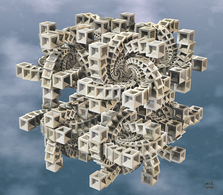 Abstract Digital Art - Eschers Construct by Manny Lorenzo