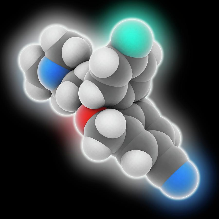Escitalopram Drug Molecule Photograph by Laguna Design