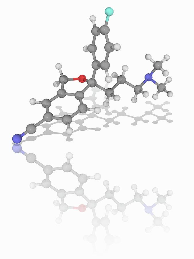 Escitalopram Drug Molecule Photograph by Laguna Design/science Photo Library