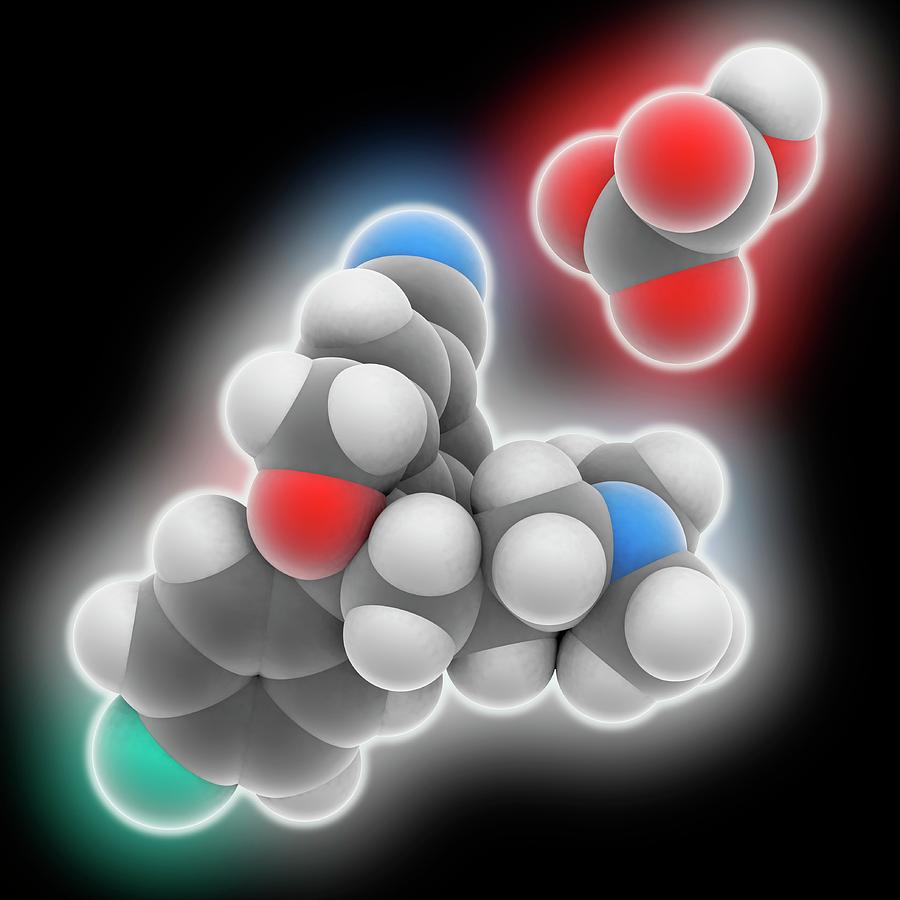 Escitalopram Oxalate Drug Molecule Photograph by Laguna Design/science ...