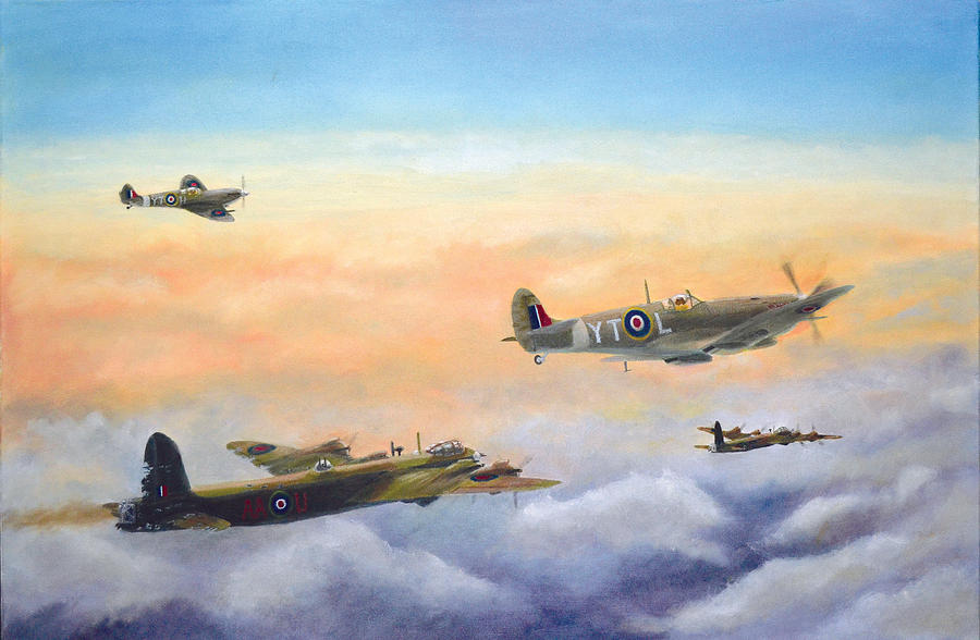 Rnzaf Painting - Escort home by Don  Wilkie
